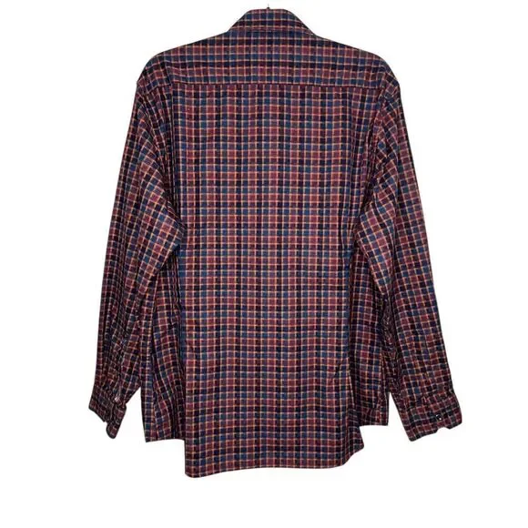 Robert Graham Men’s Large Trotter Plaid Long Sleeve Button Down Shirt Flip Cuff - Picture 3 of 8